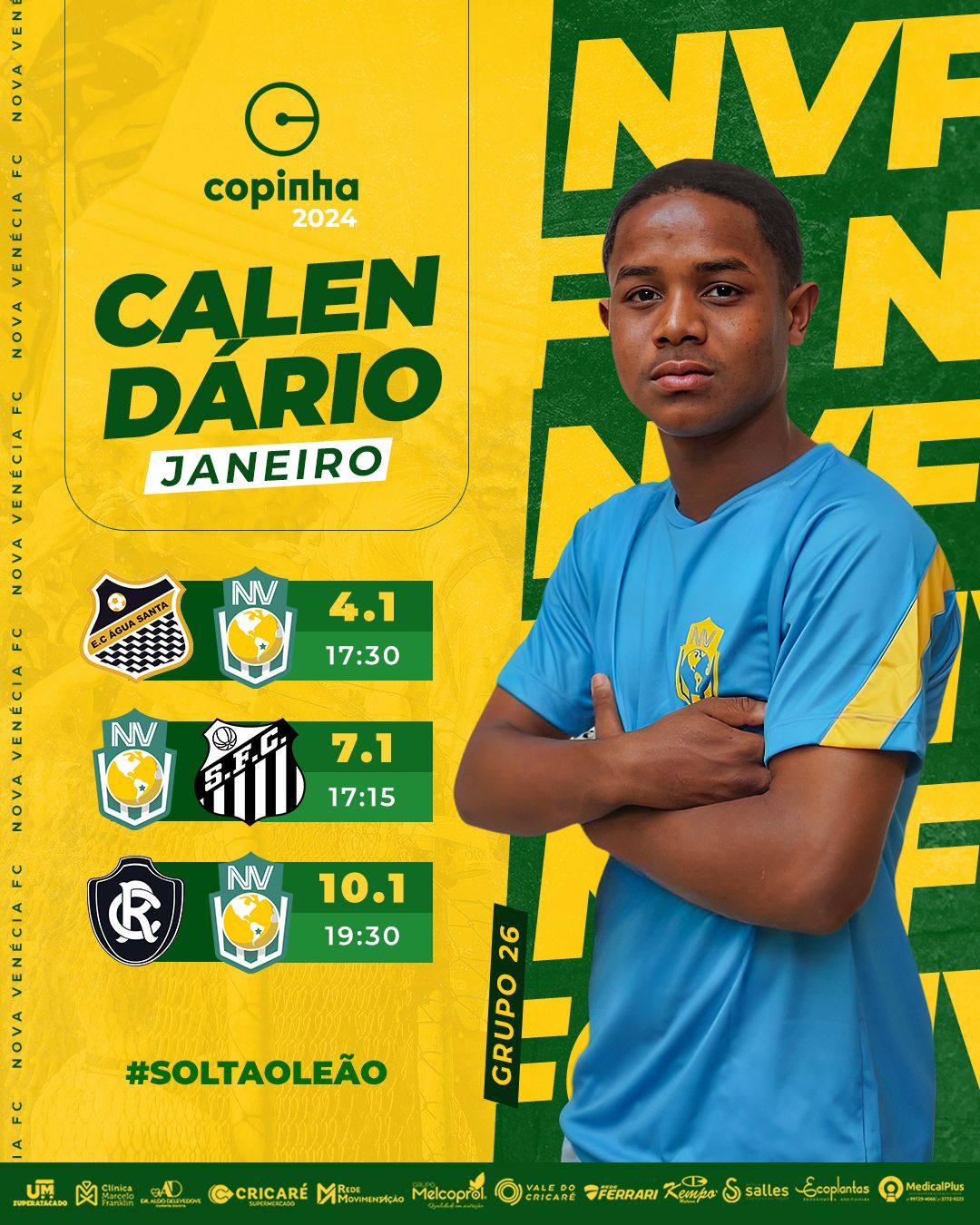 Veja a tabela de jogos do Nova Venécia na Copa SP de Futebol Jr